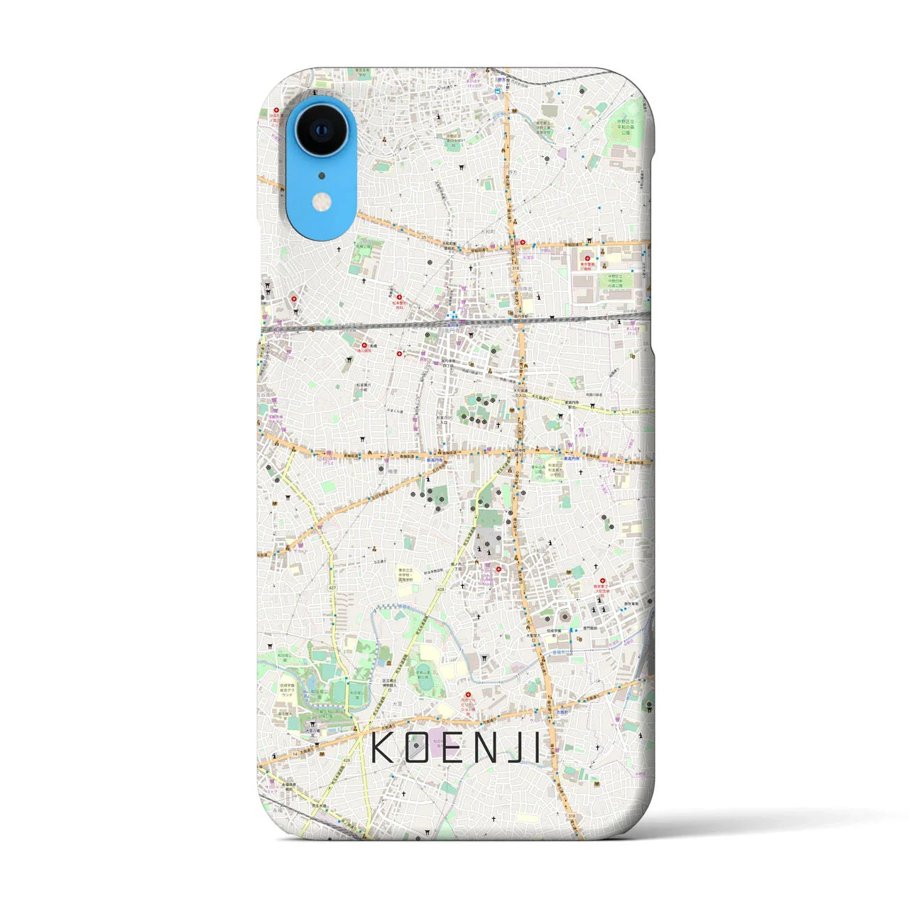 【高円寺(東京都)】地図柄iPhoneケース(バックカバータイプ)