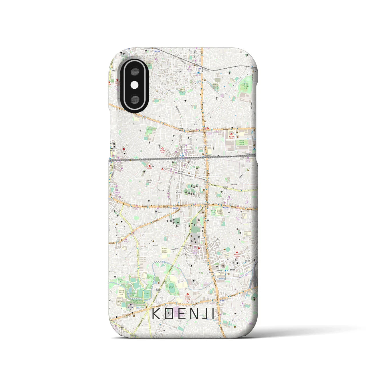 【高円寺(東京都)】地図柄iPhoneケース(バックカバータイプ)