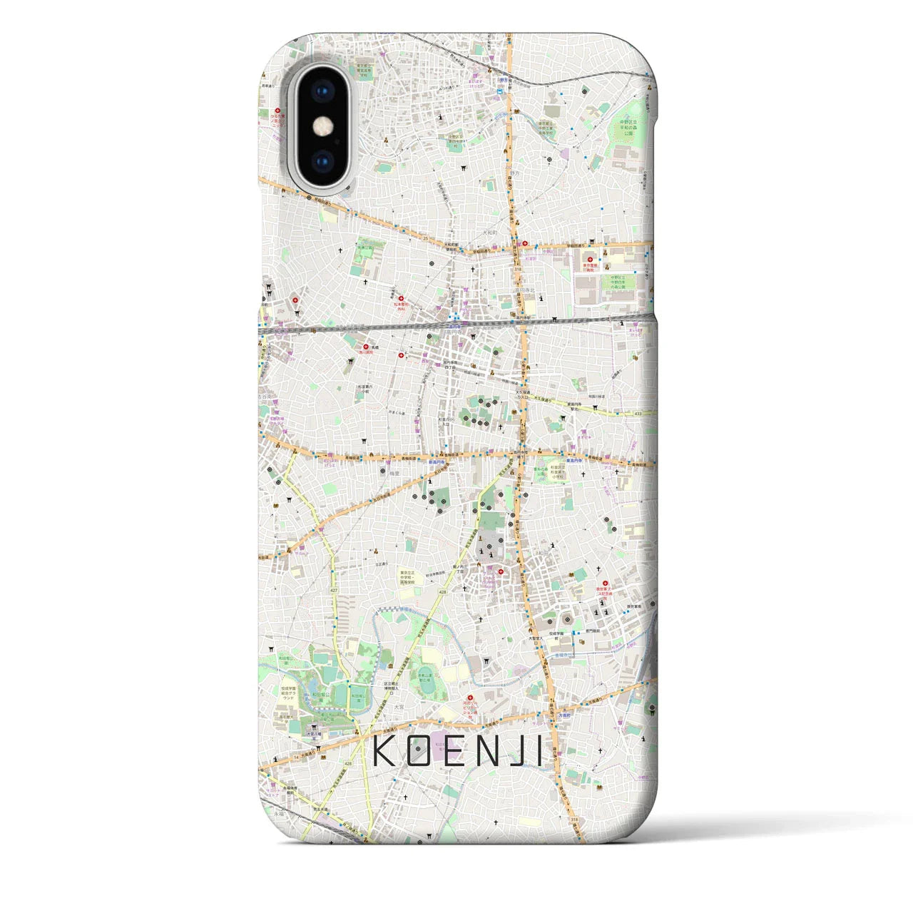 【高円寺(東京都)】地図柄iPhoneケース(バックカバータイプ)
