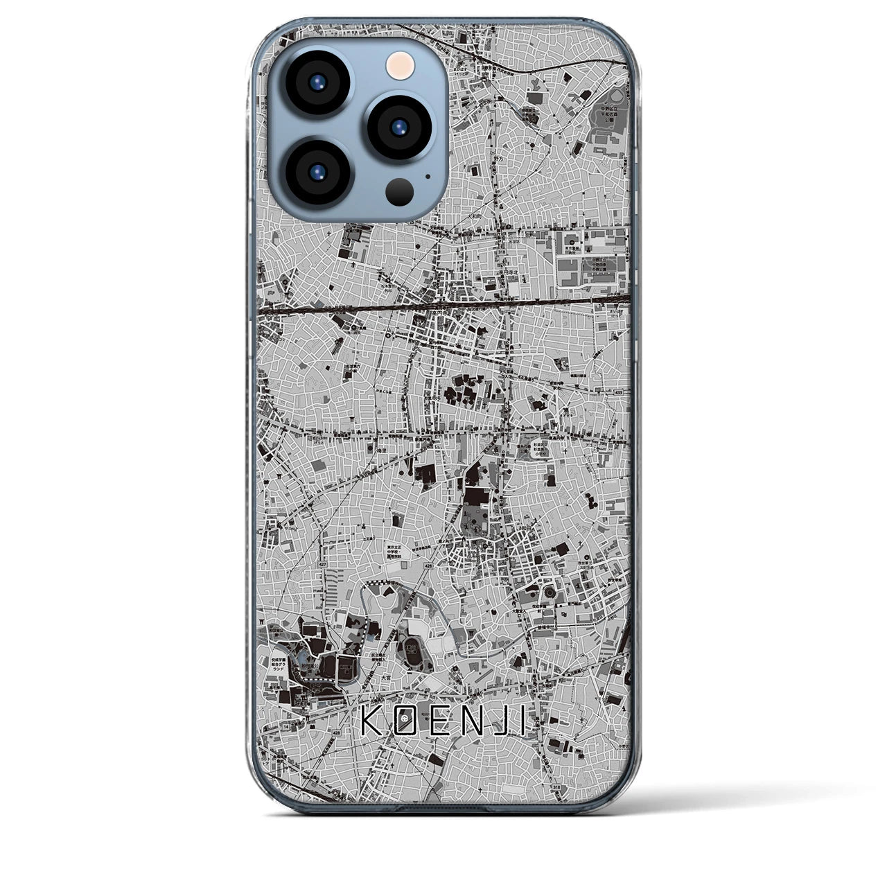 【高円寺(東京都)】地図柄iPhoneケース(クリアタイプ)