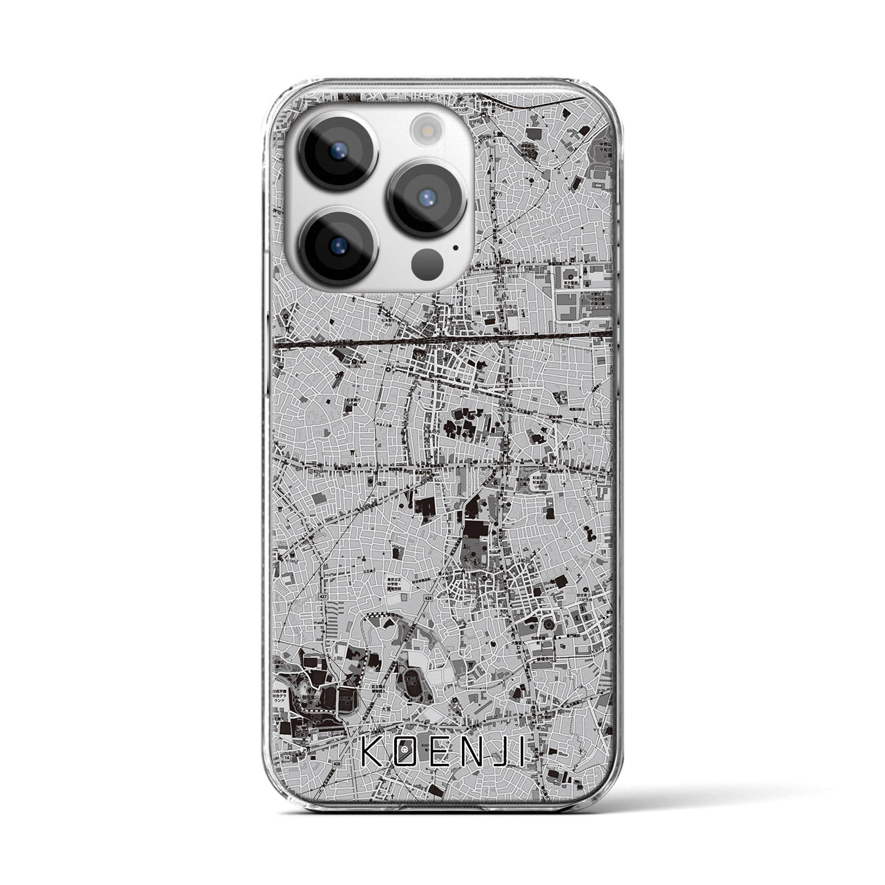 【高円寺(東京都)】地図柄iPhoneケース(クリアタイプ)