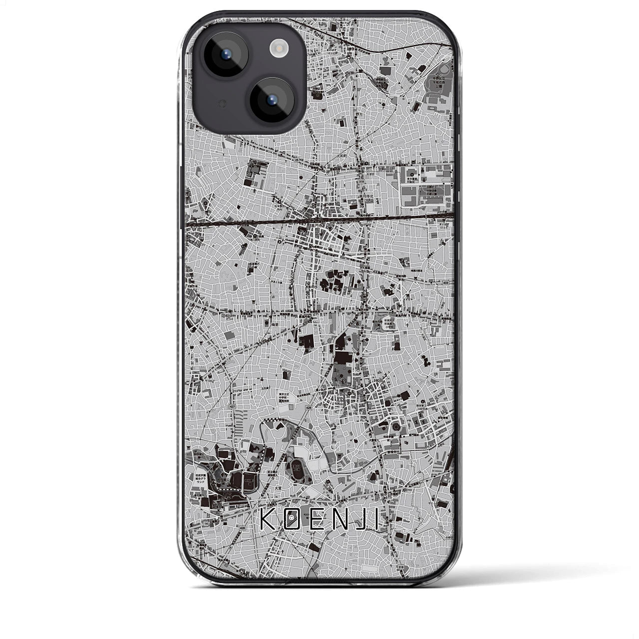 【高円寺(東京都)】地図柄iPhoneケース(クリアタイプ)