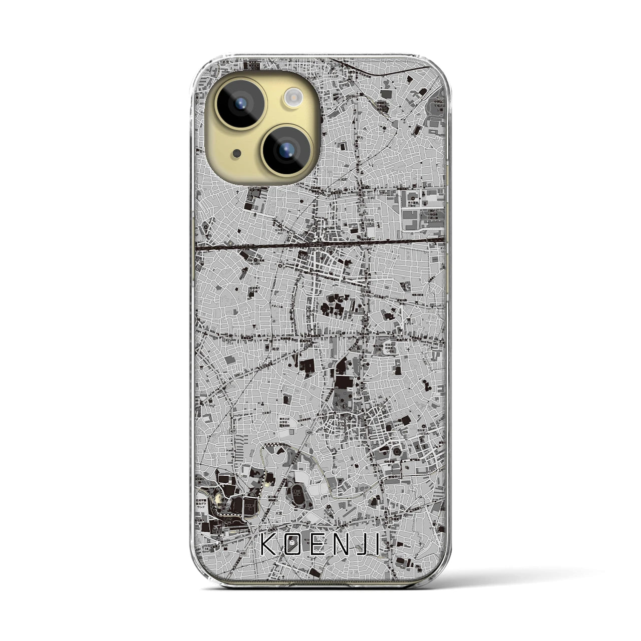 【高円寺(東京都)】地図柄iPhoneケース(クリアタイプ)