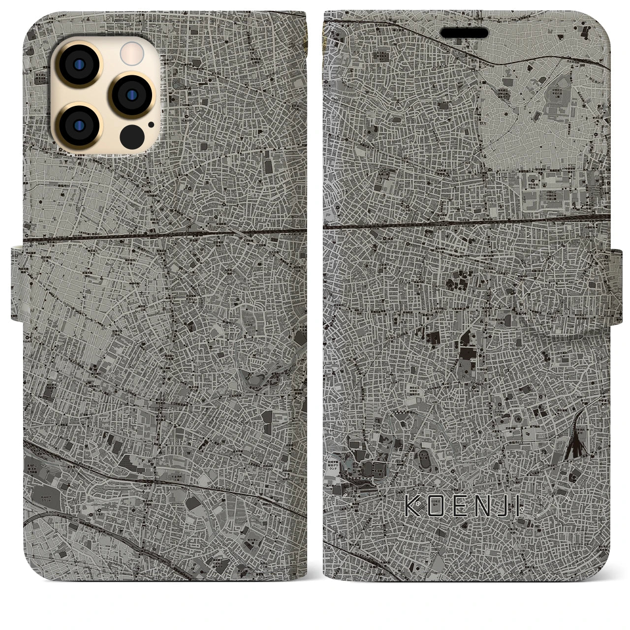 【高円寺(東京都)】地図柄iPhoneケース(手帳タイプ)