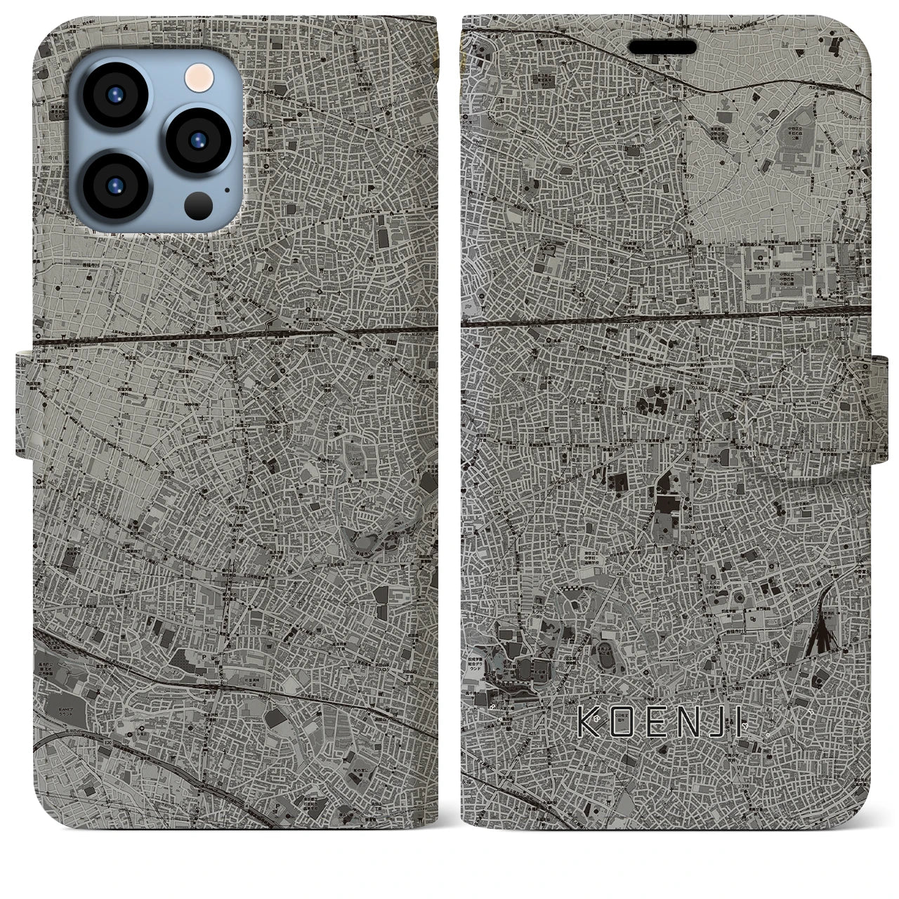 【高円寺(東京都)】地図柄iPhoneケース(手帳タイプ)