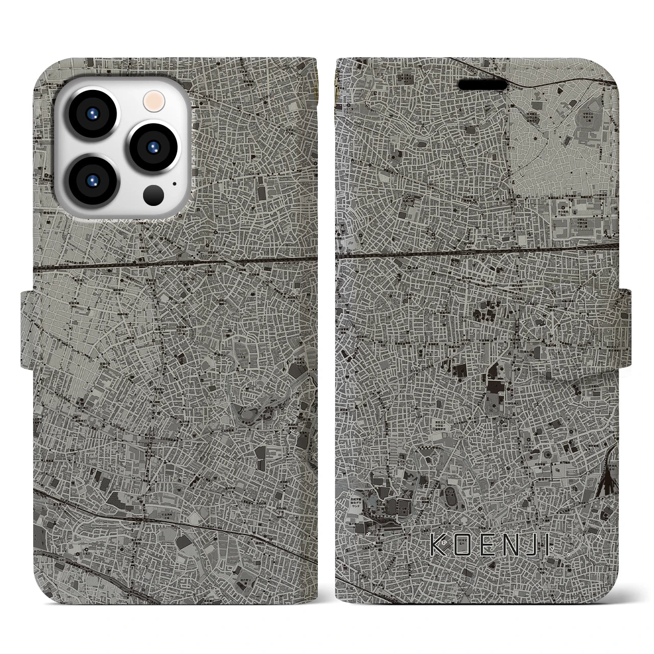 【高円寺(東京都)】地図柄iPhoneケース(手帳タイプ)