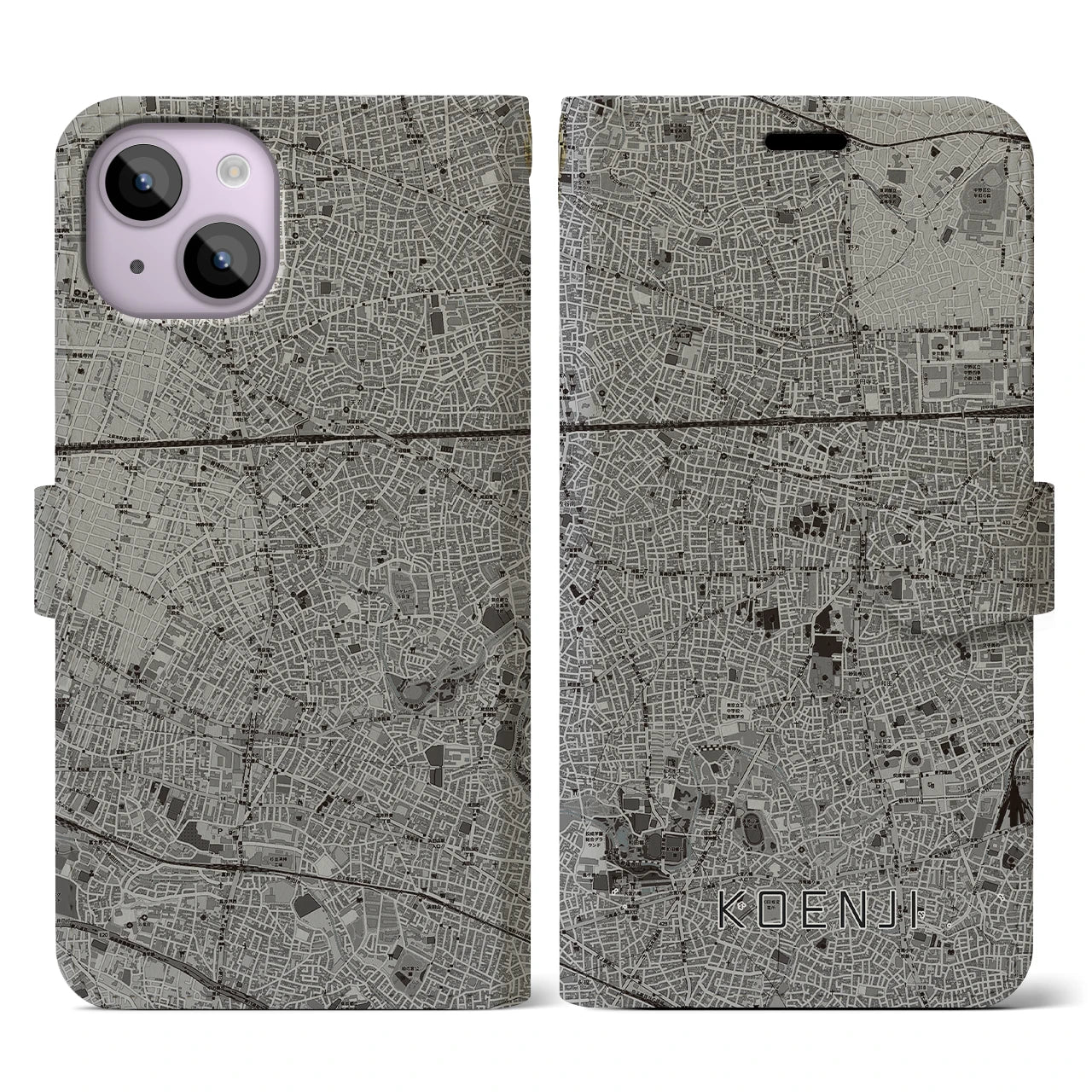 【高円寺(東京都)】地図柄iPhoneケース(手帳タイプ)