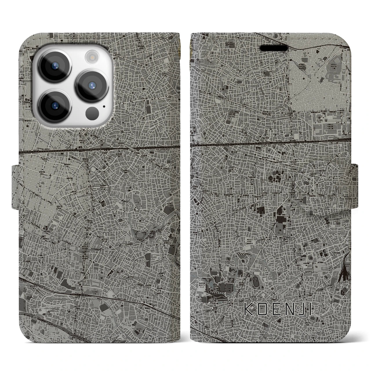 【高円寺(東京都)】地図柄iPhoneケース(手帳タイプ)