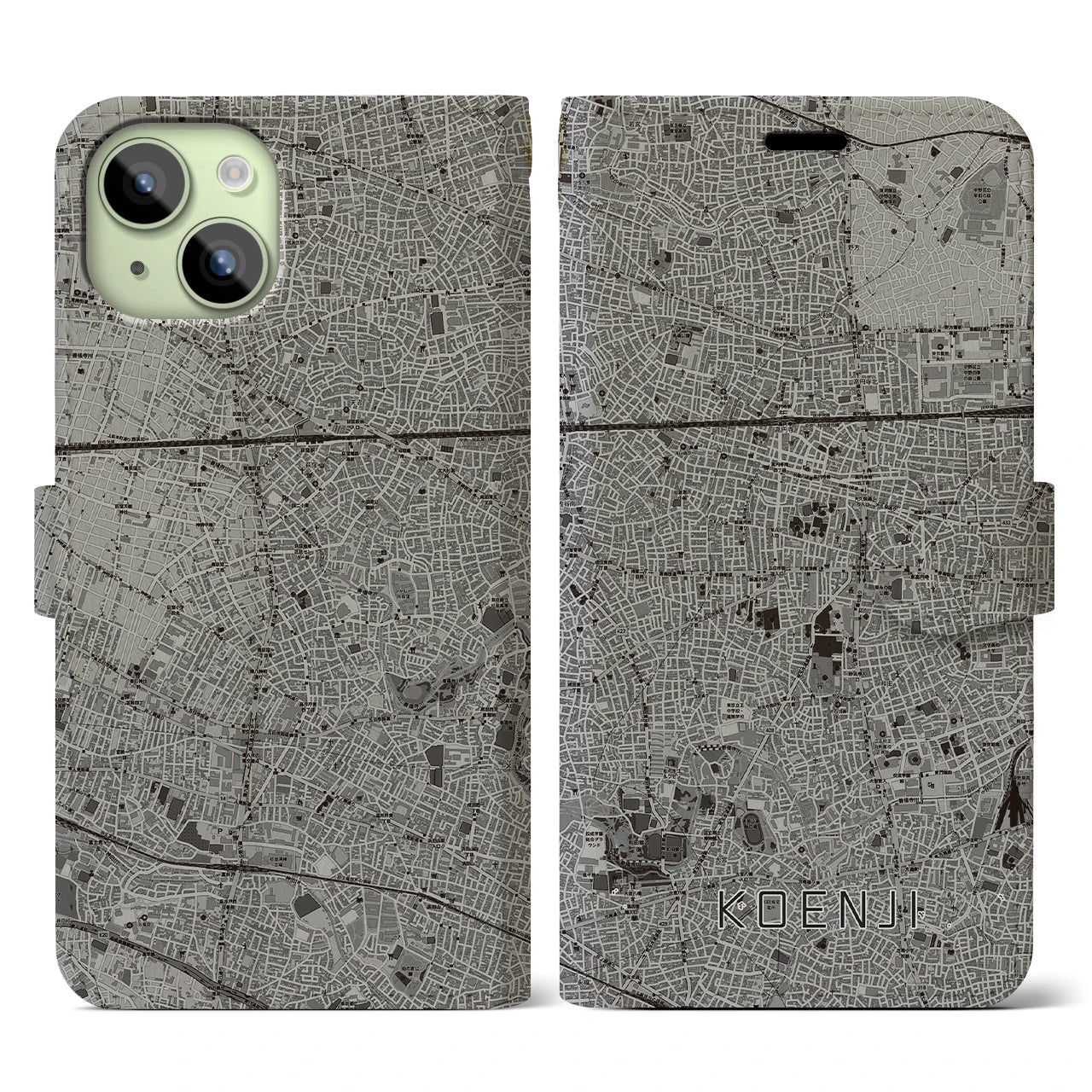 【高円寺(東京都)】地図柄iPhoneケース(手帳タイプ)