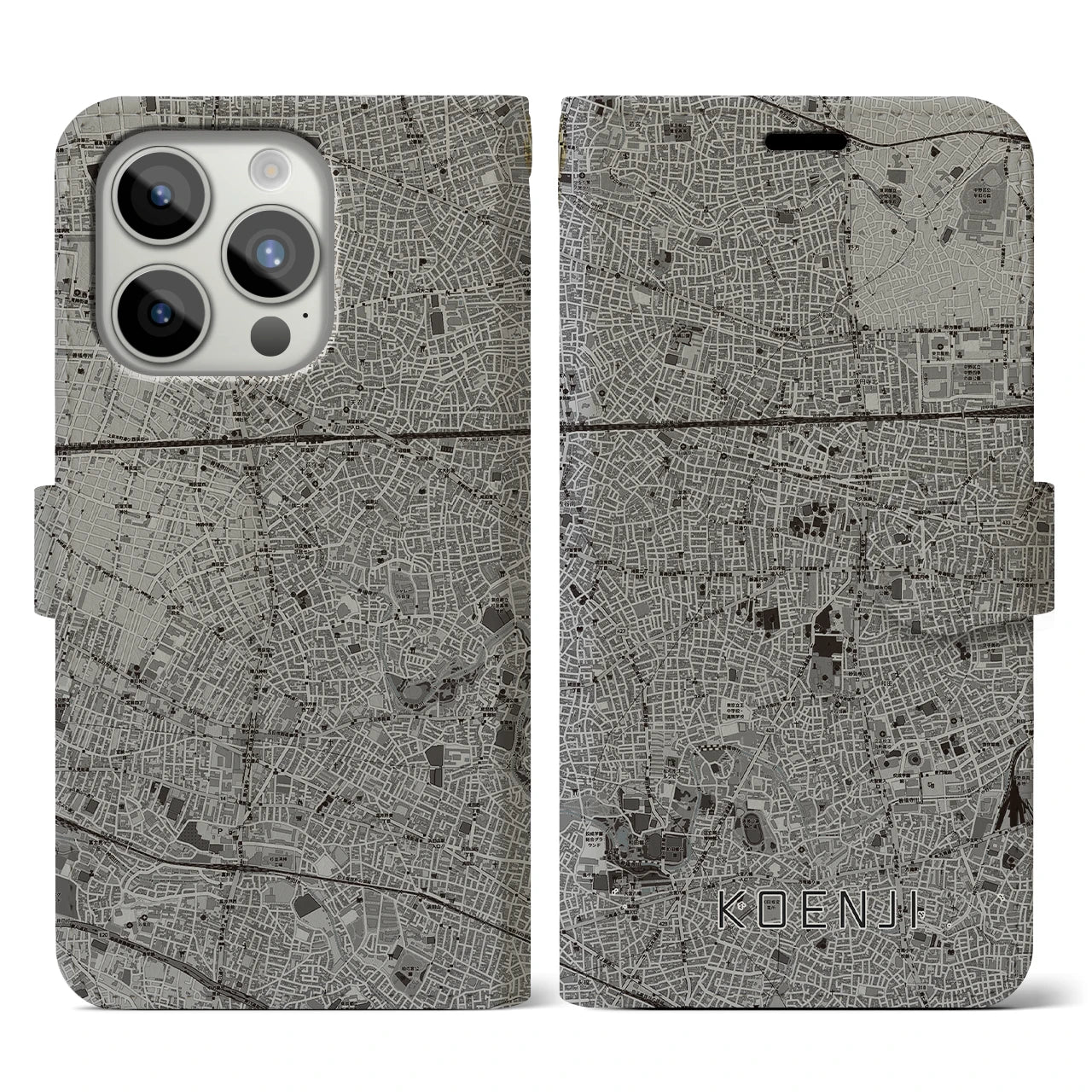 【高円寺(東京都)】地図柄iPhoneケース(手帳タイプ)