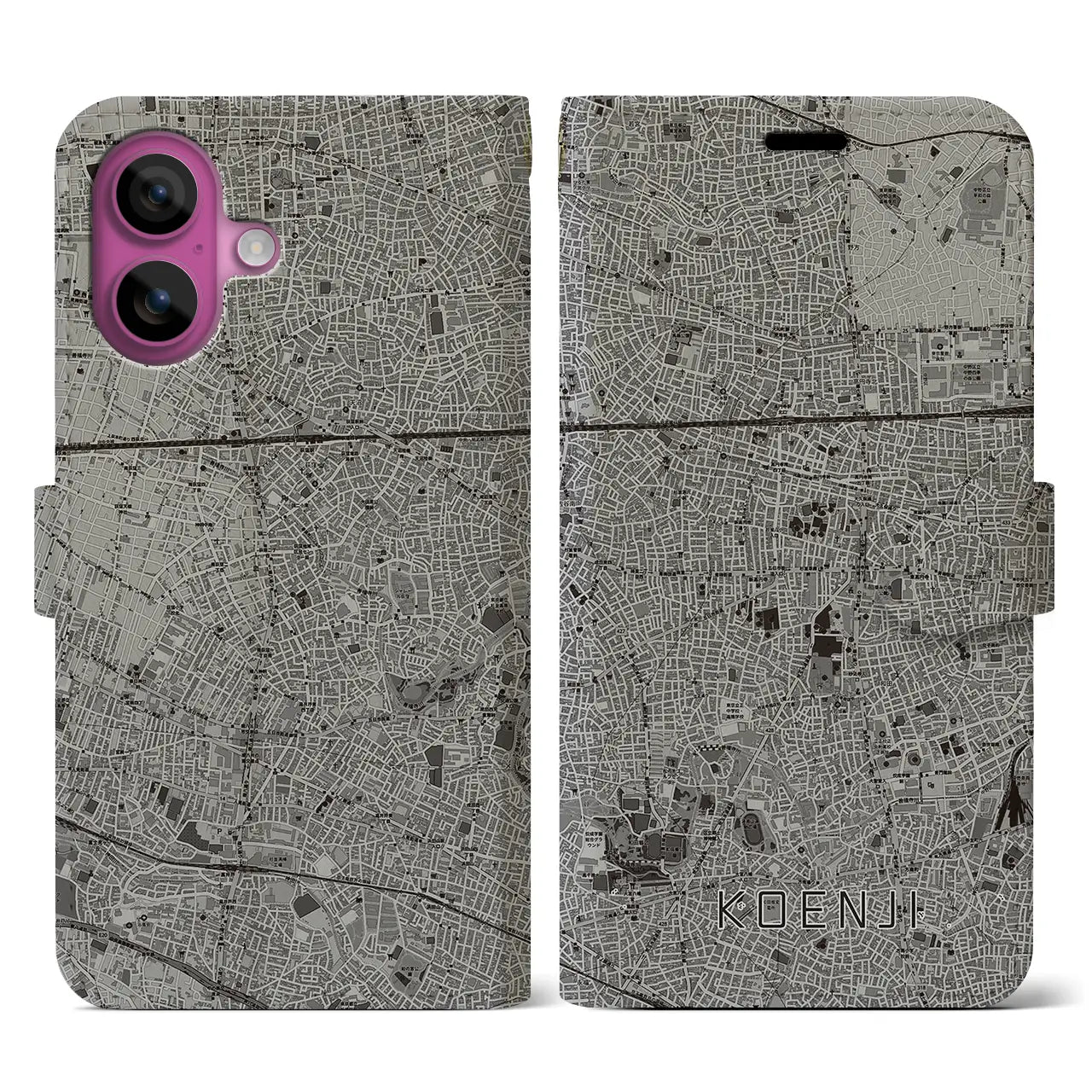 【高円寺(東京都)】地図柄iPhoneケース(手帳タイプ)