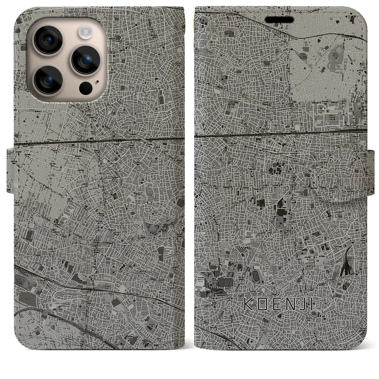 【高円寺(東京都)】地図柄iPhoneケース(手帳タイプ)