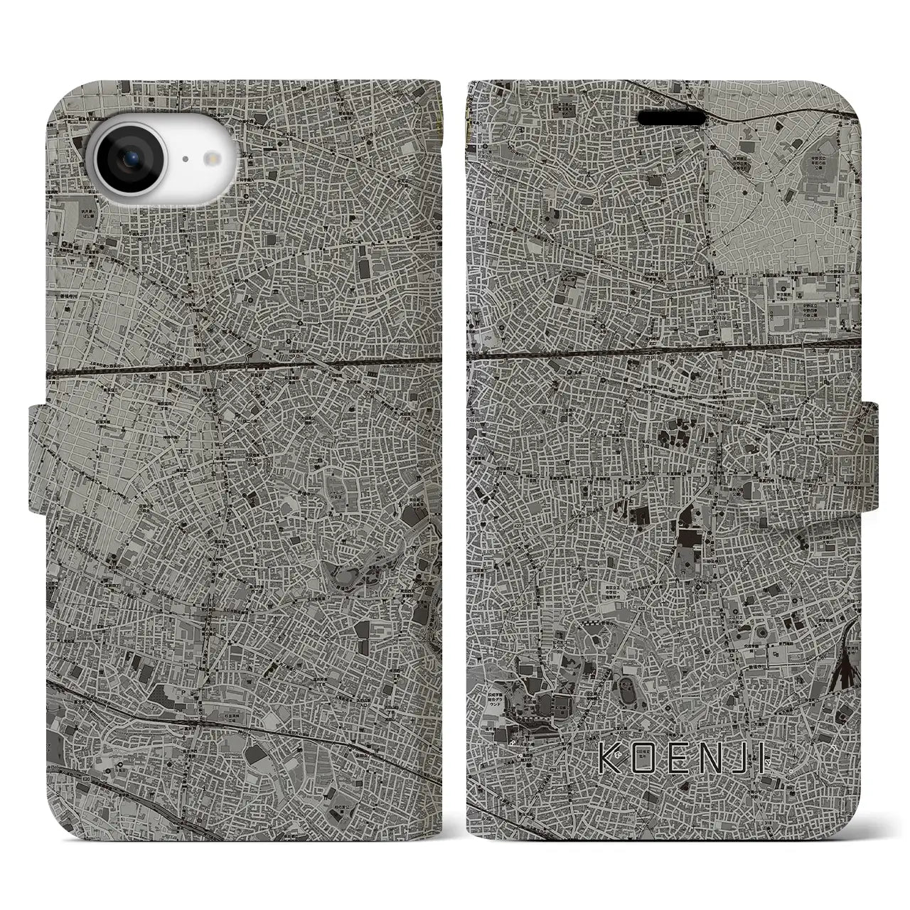 【高円寺(東京都)】地図柄iPhoneケース(手帳タイプ)