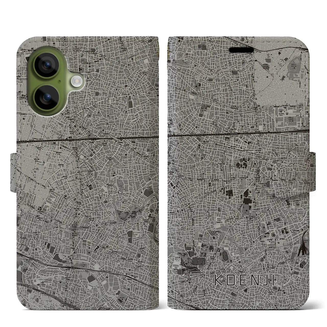 【高円寺(東京都)】地図柄iPhoneケース(手帳タイプ)