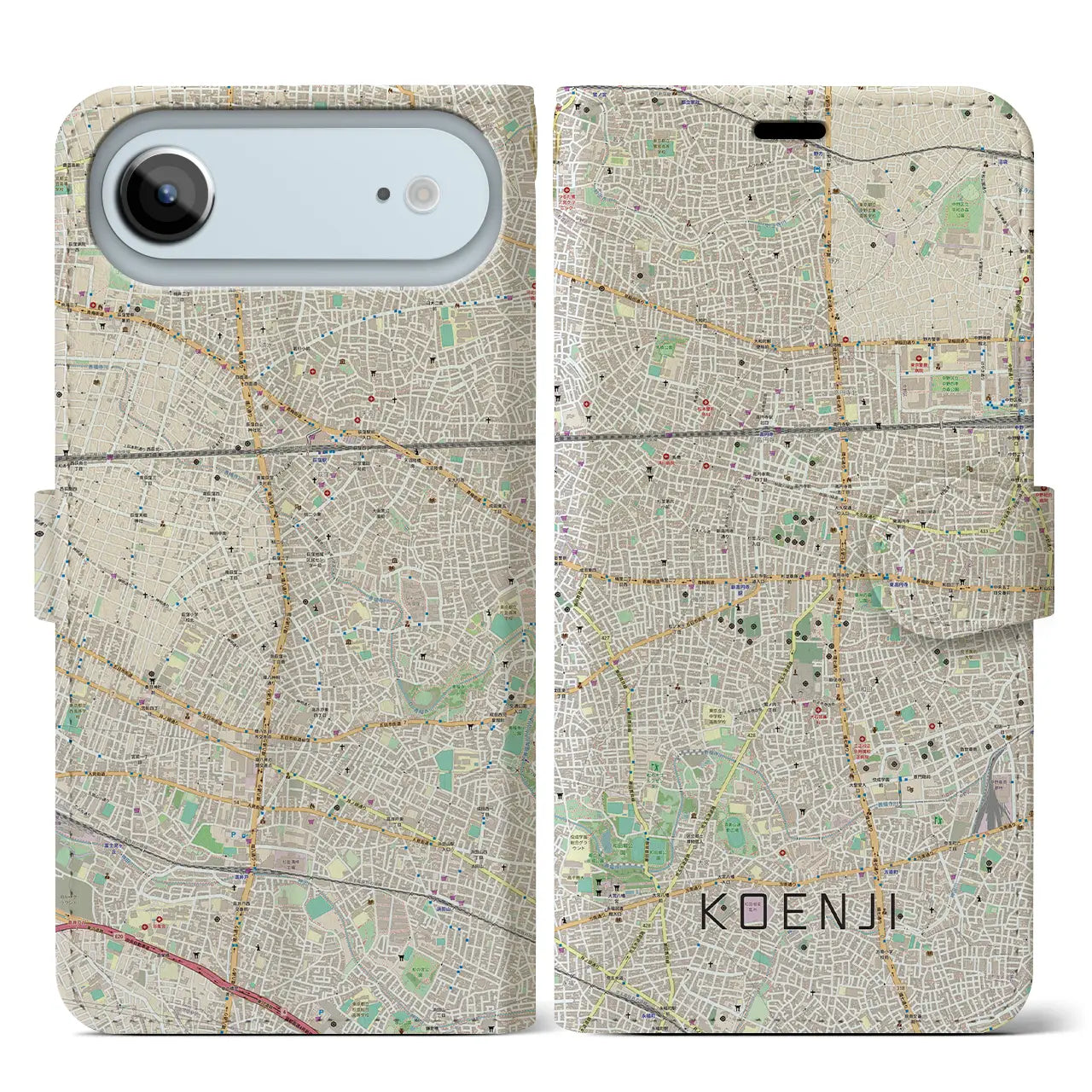 【高円寺(東京都)】地図柄iPhoneケース(手帳タイプ)