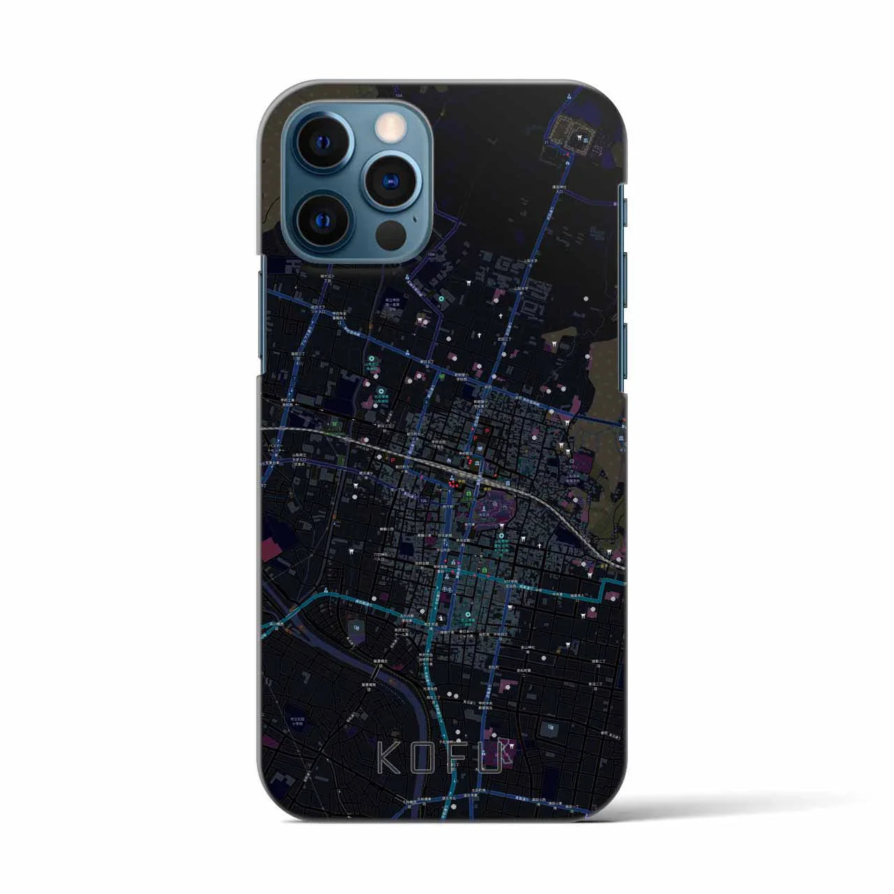 【甲府(山梨県)】地図柄iPhoneケース(バックカバータイプ)