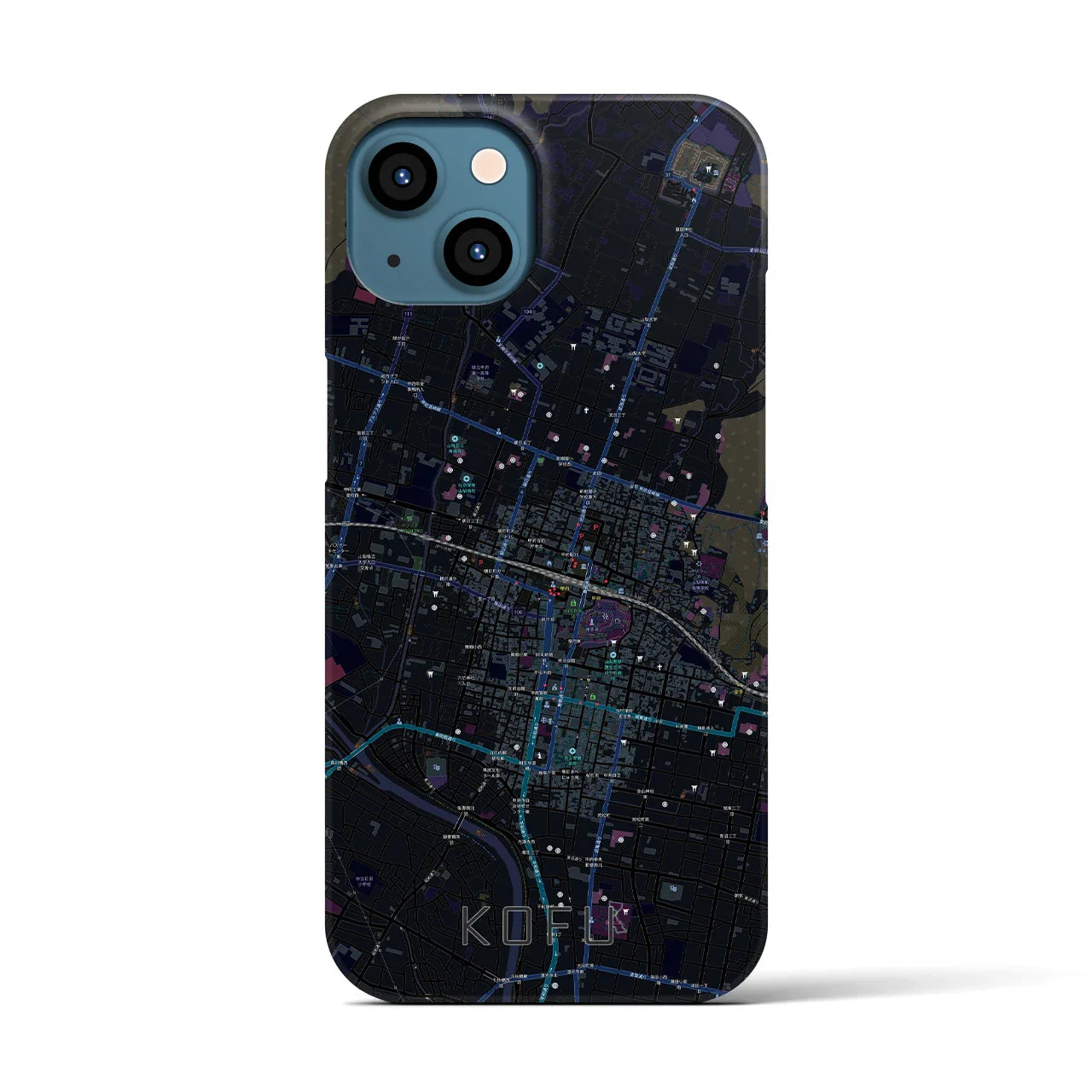 【甲府(山梨県)】地図柄iPhoneケース(バックカバータイプ)