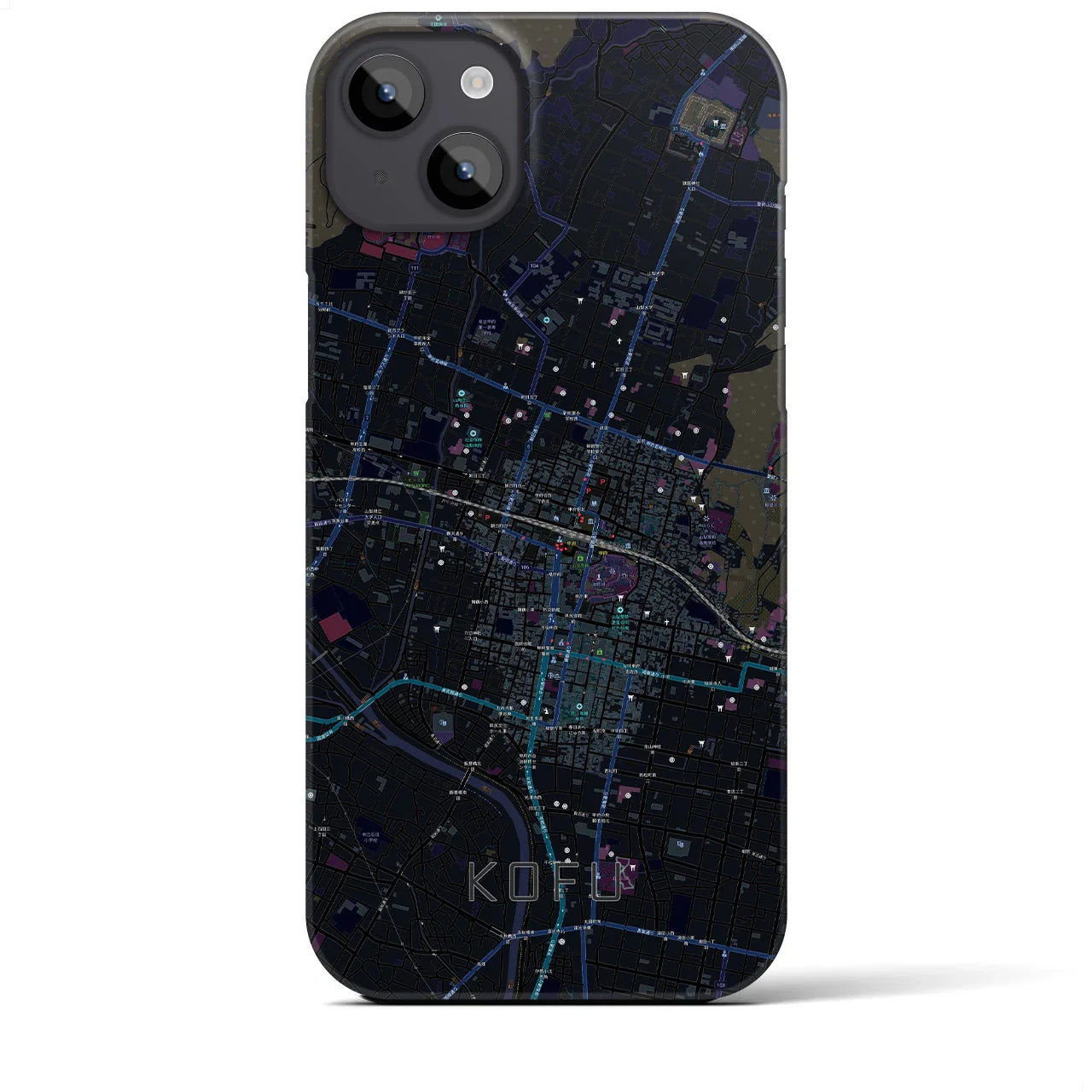 【甲府(山梨県)】地図柄iPhoneケース(バックカバータイプ)