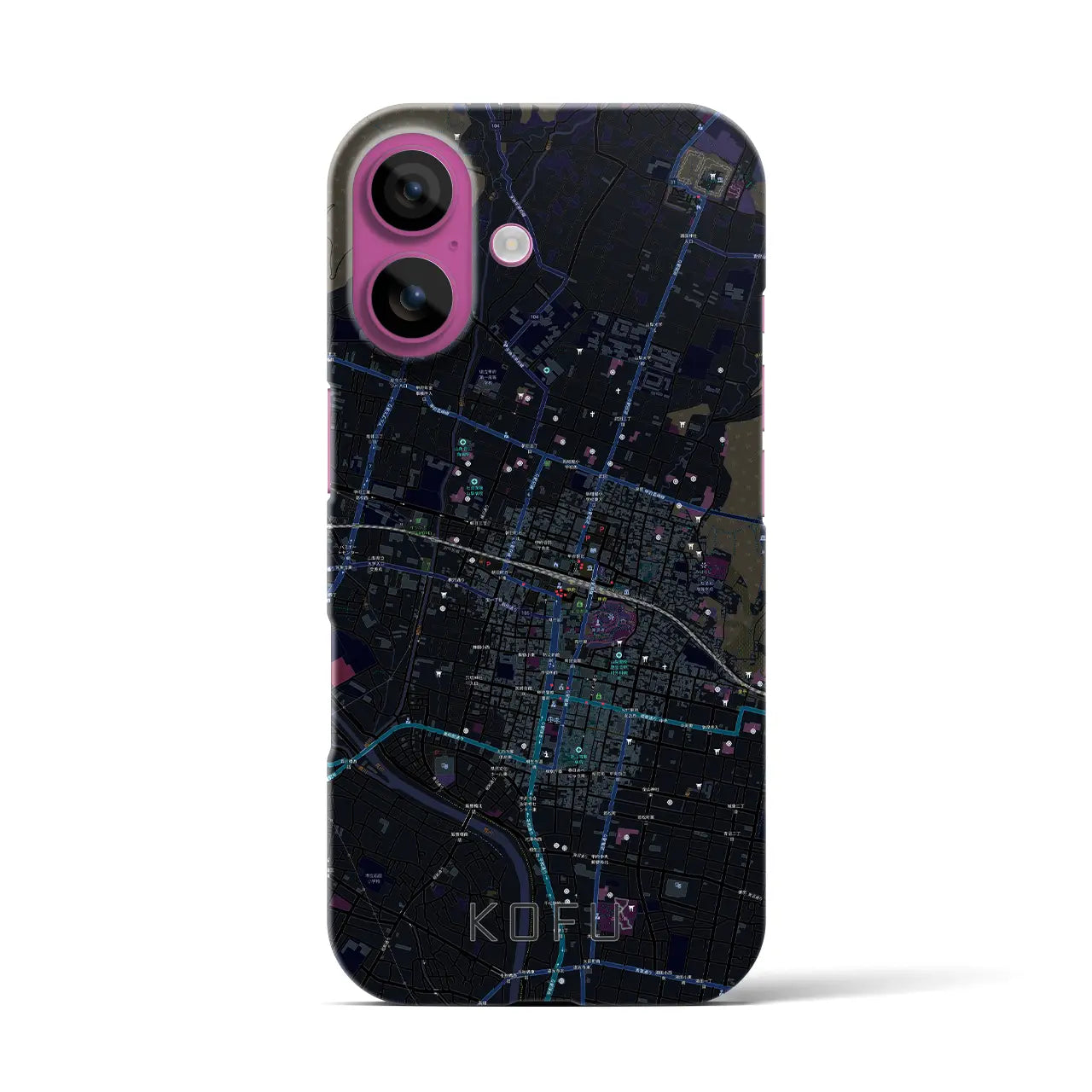 【甲府(山梨県)】地図柄iPhoneケース(バックカバータイプ)