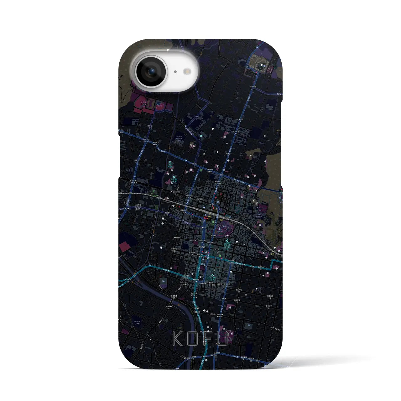 【甲府(山梨県)】地図柄iPhoneケース(バックカバータイプ)