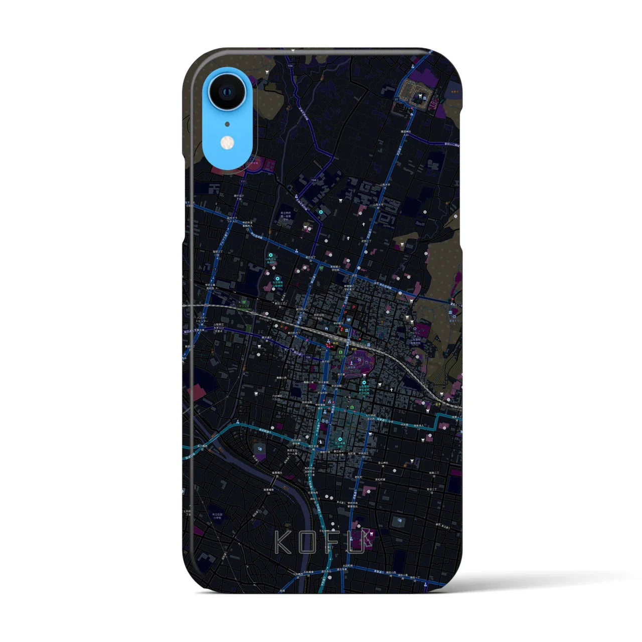 【甲府(山梨県)】地図柄iPhoneケース(バックカバータイプ)