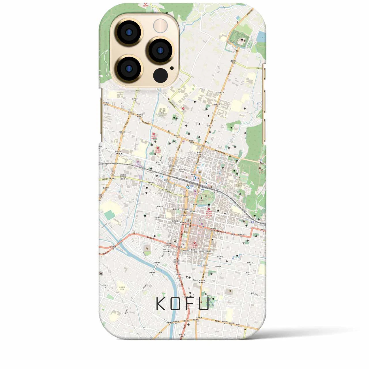 【甲府(山梨県)】地図柄iPhoneケース(バックカバータイプ)
