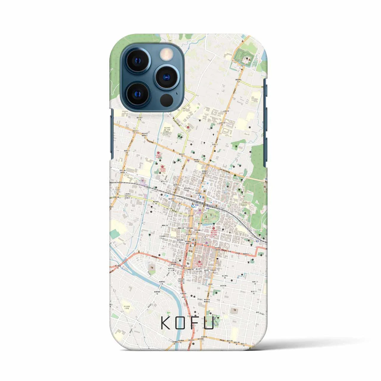【甲府(山梨県)】地図柄iPhoneケース(バックカバータイプ)