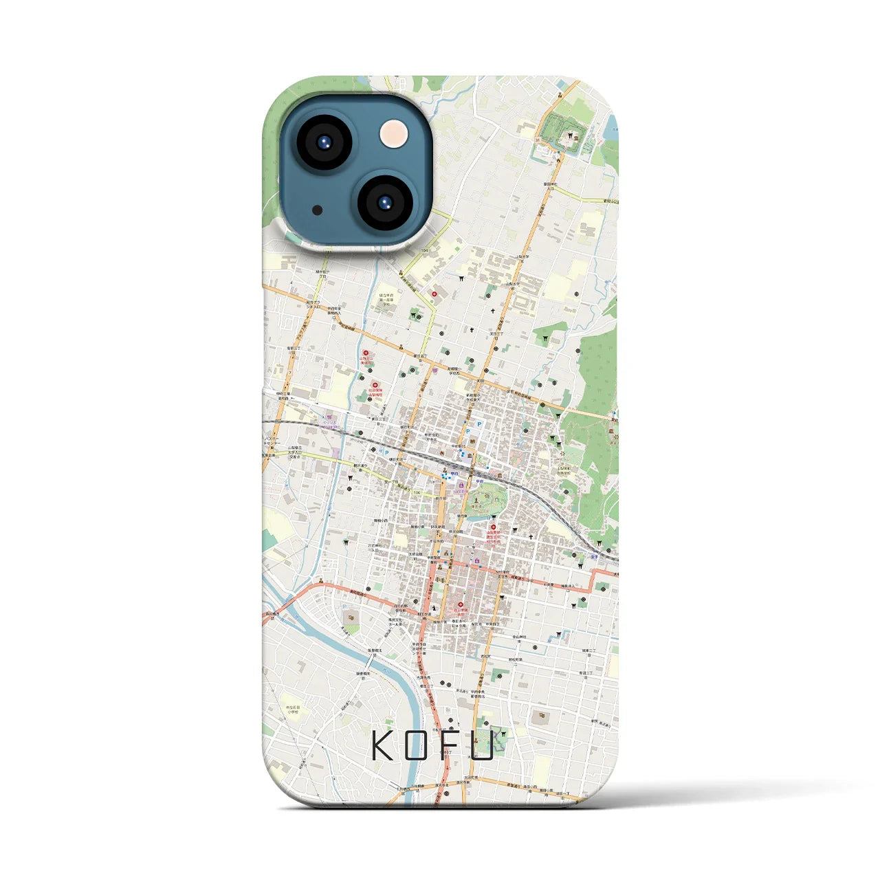 【甲府(山梨県)】地図柄iPhoneケース(バックカバータイプ)