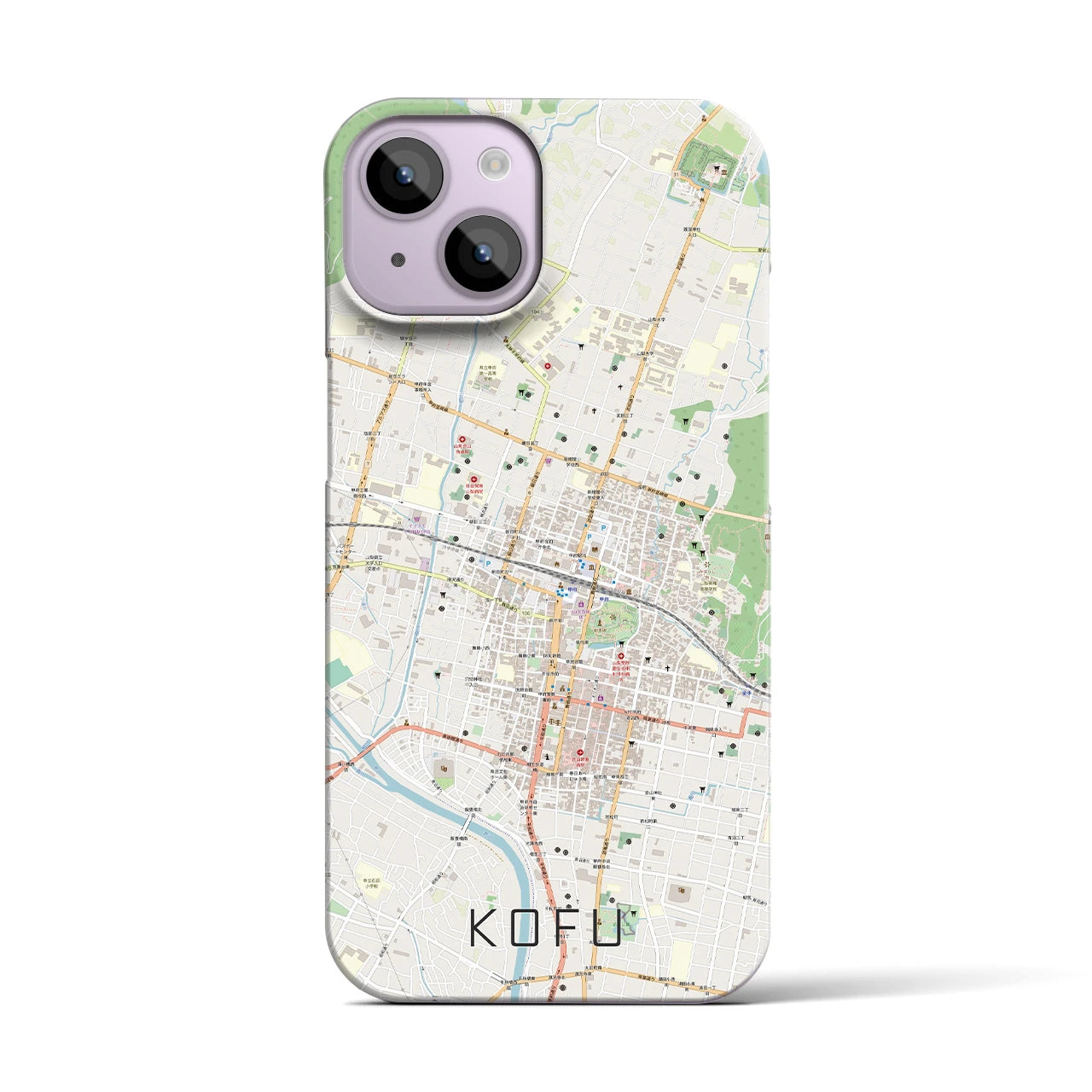 【甲府(山梨県)】地図柄iPhoneケース(バックカバータイプ)