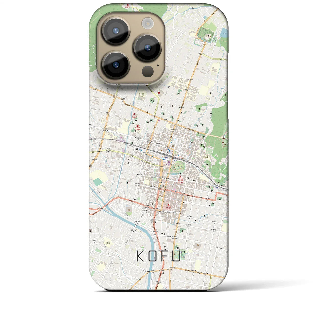 【甲府(山梨県)】地図柄iPhoneケース(バックカバータイプ)