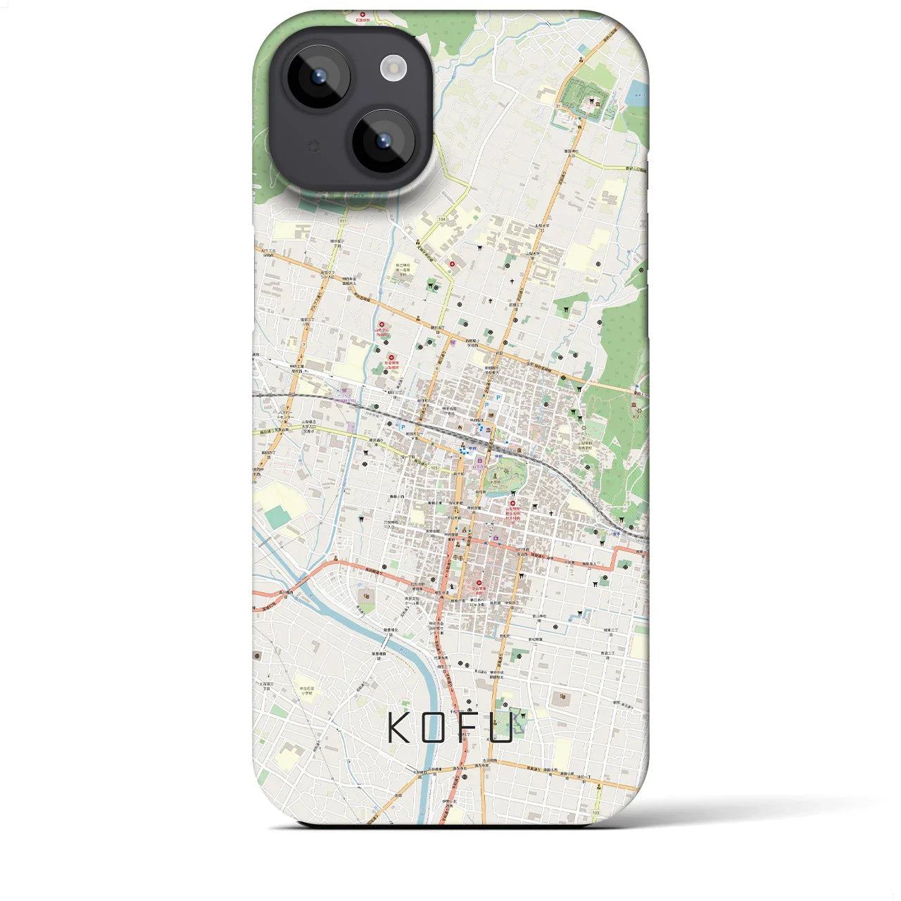 【甲府(山梨県)】地図柄iPhoneケース(バックカバータイプ)