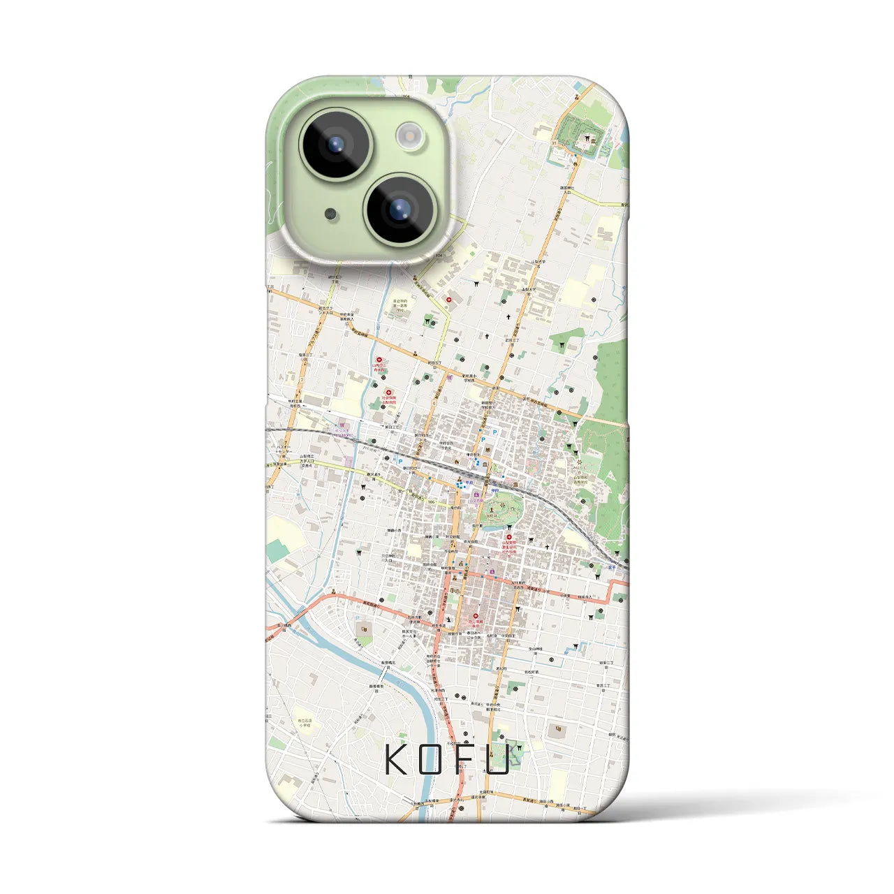 【甲府(山梨県)】地図柄iPhoneケース(バックカバータイプ)