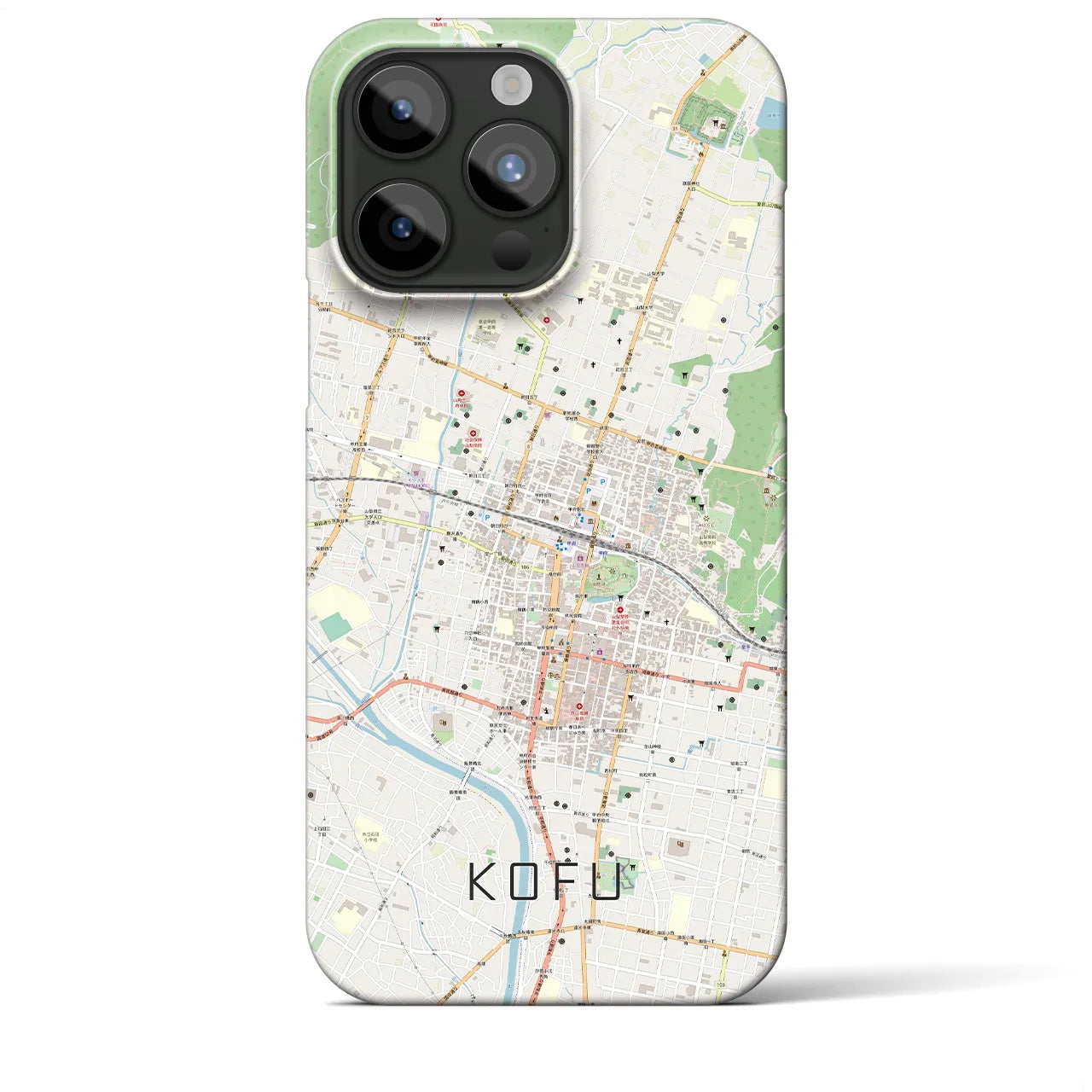 【甲府(山梨県)】地図柄iPhoneケース(バックカバータイプ)