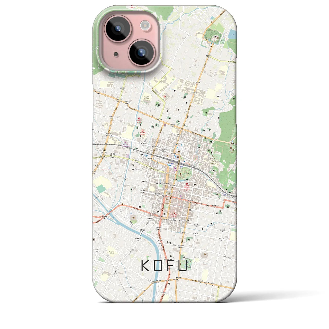 【甲府(山梨県)】地図柄iPhoneケース(バックカバータイプ)