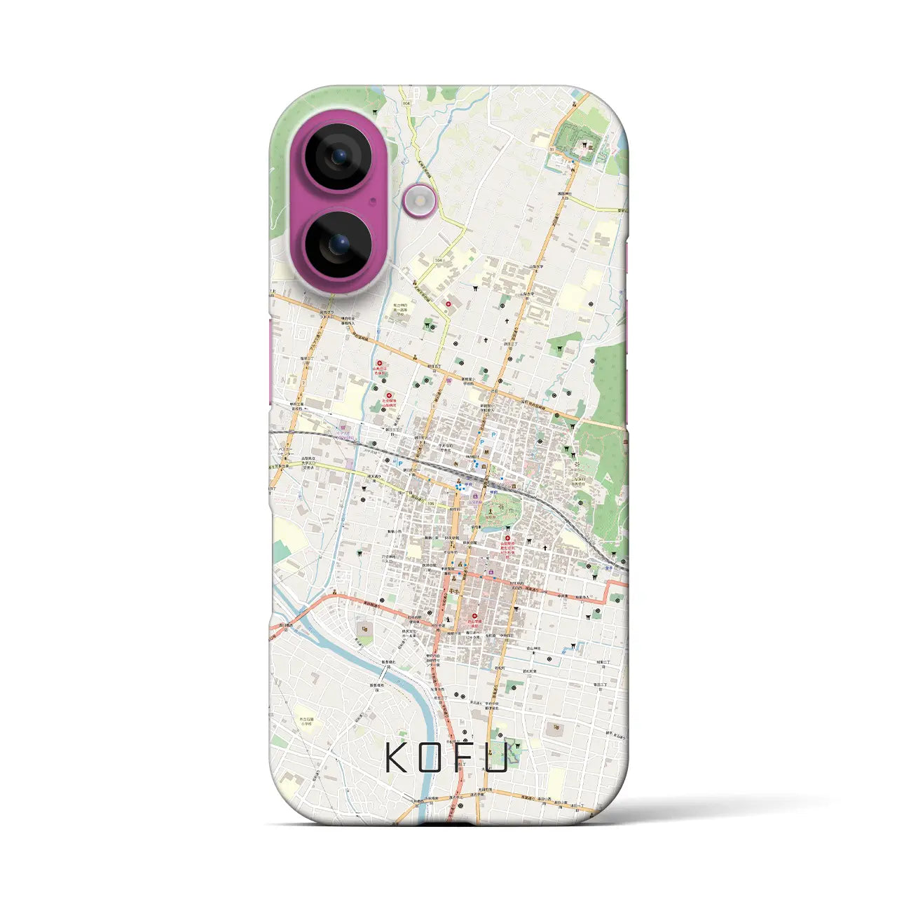 【甲府(山梨県)】地図柄iPhoneケース(バックカバータイプ)