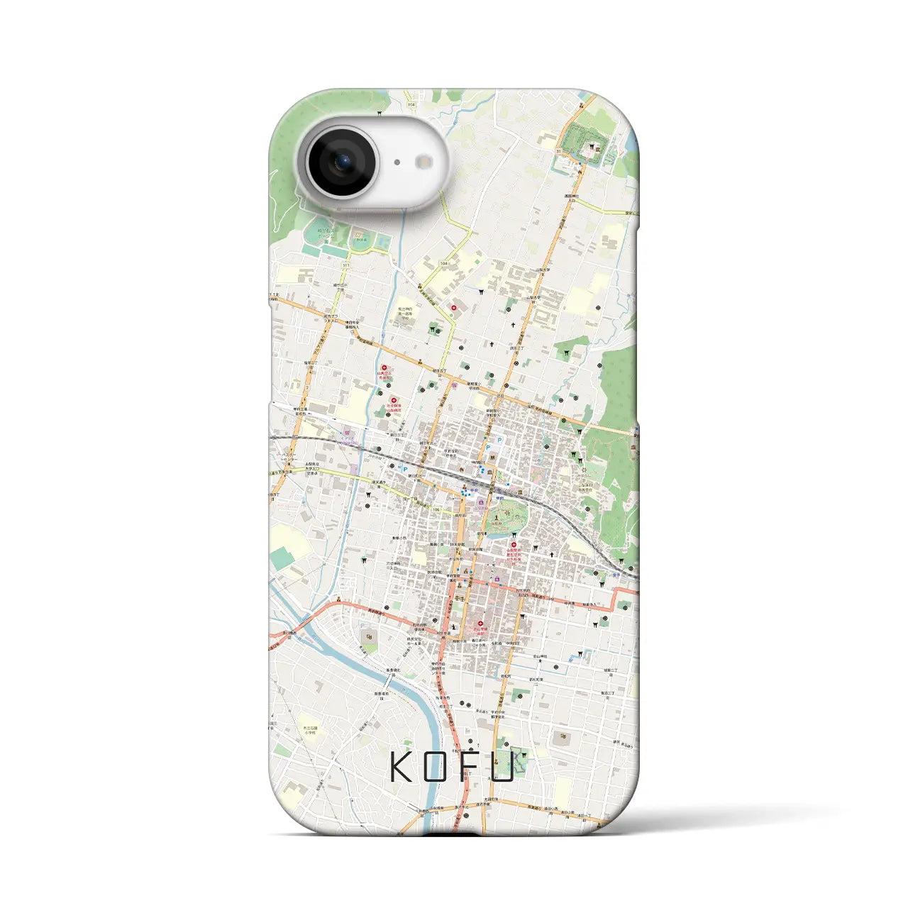 【甲府(山梨県)】地図柄iPhoneケース(バックカバータイプ)