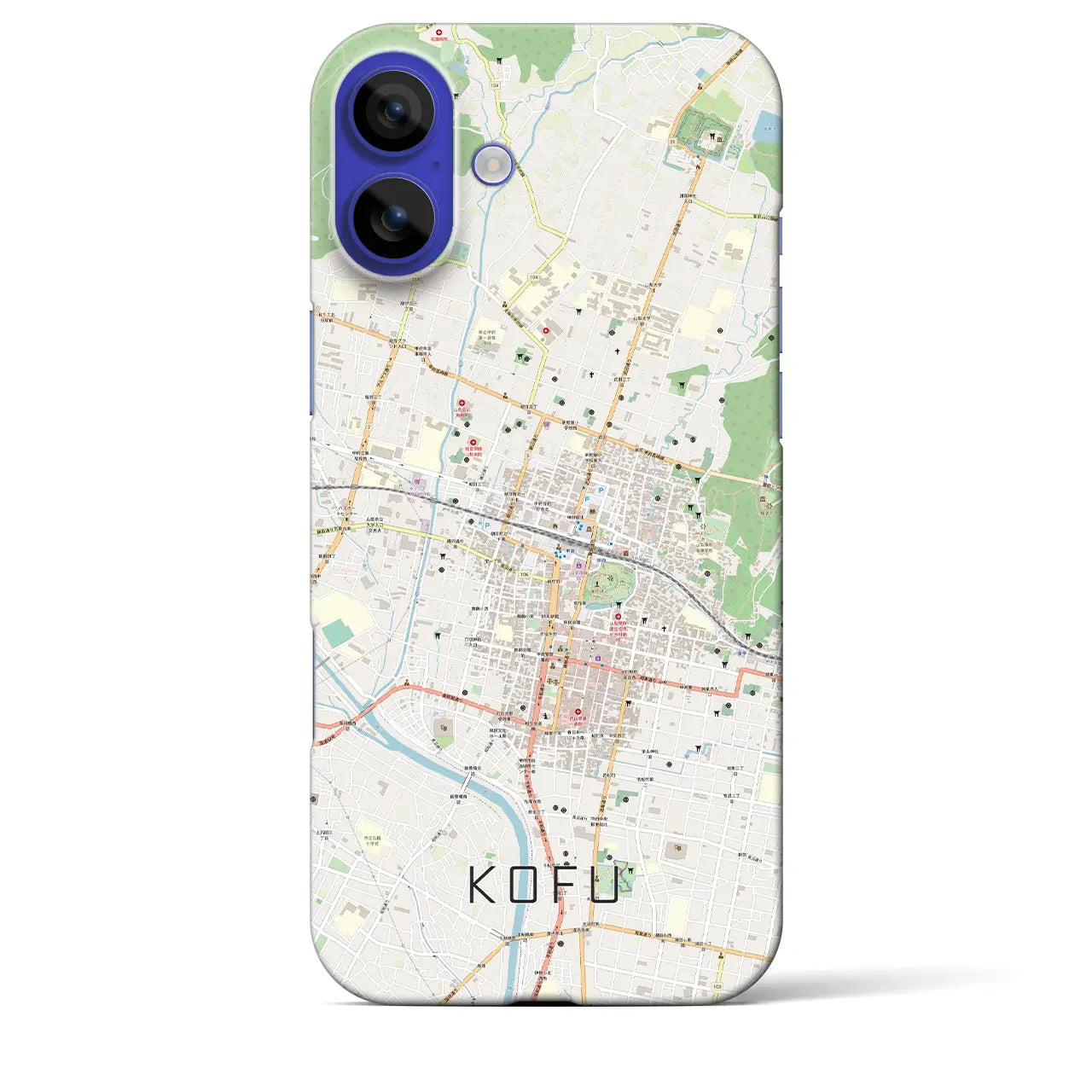 【甲府(山梨県)】地図柄iPhoneケース(バックカバータイプ)ナチュラル・iPhone 16 Pro Max 用