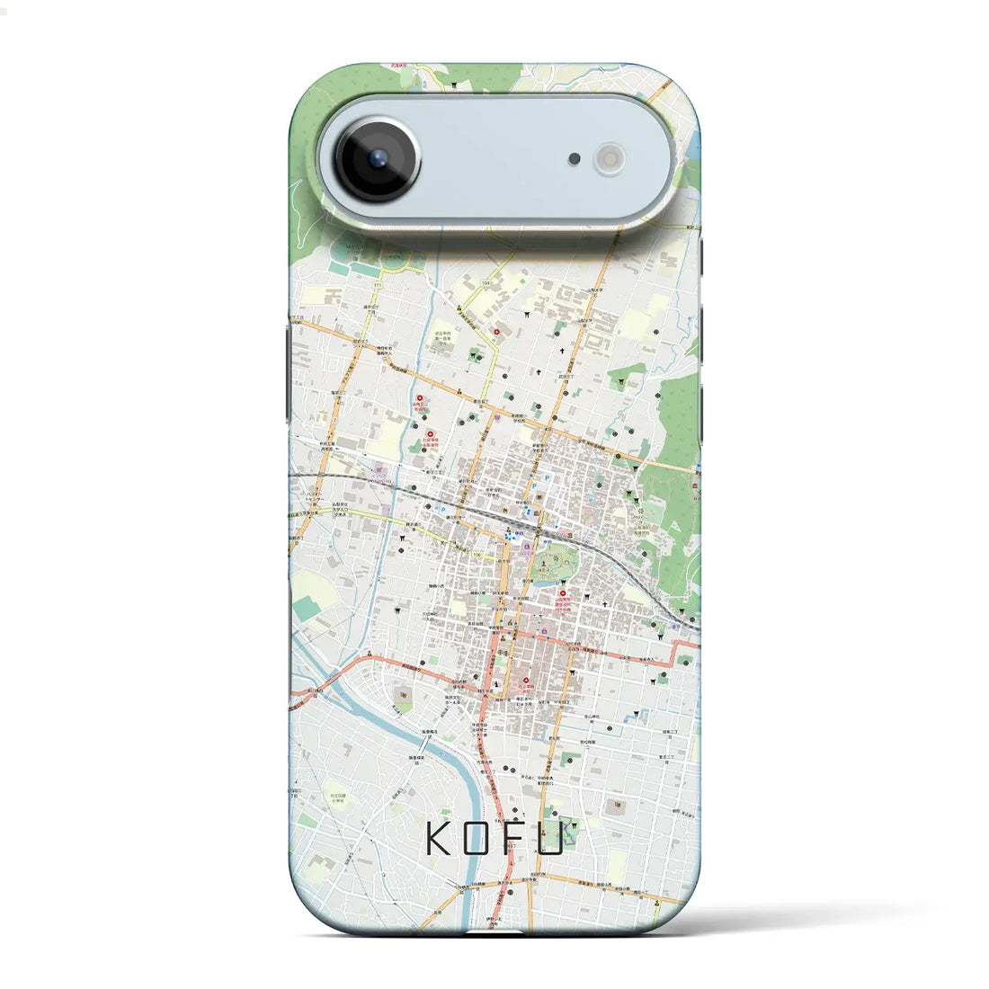 【甲府(山梨県)】地図柄iPhoneケース(バックカバータイプ)ナチュラル・iPhone 17 Pro Max 用