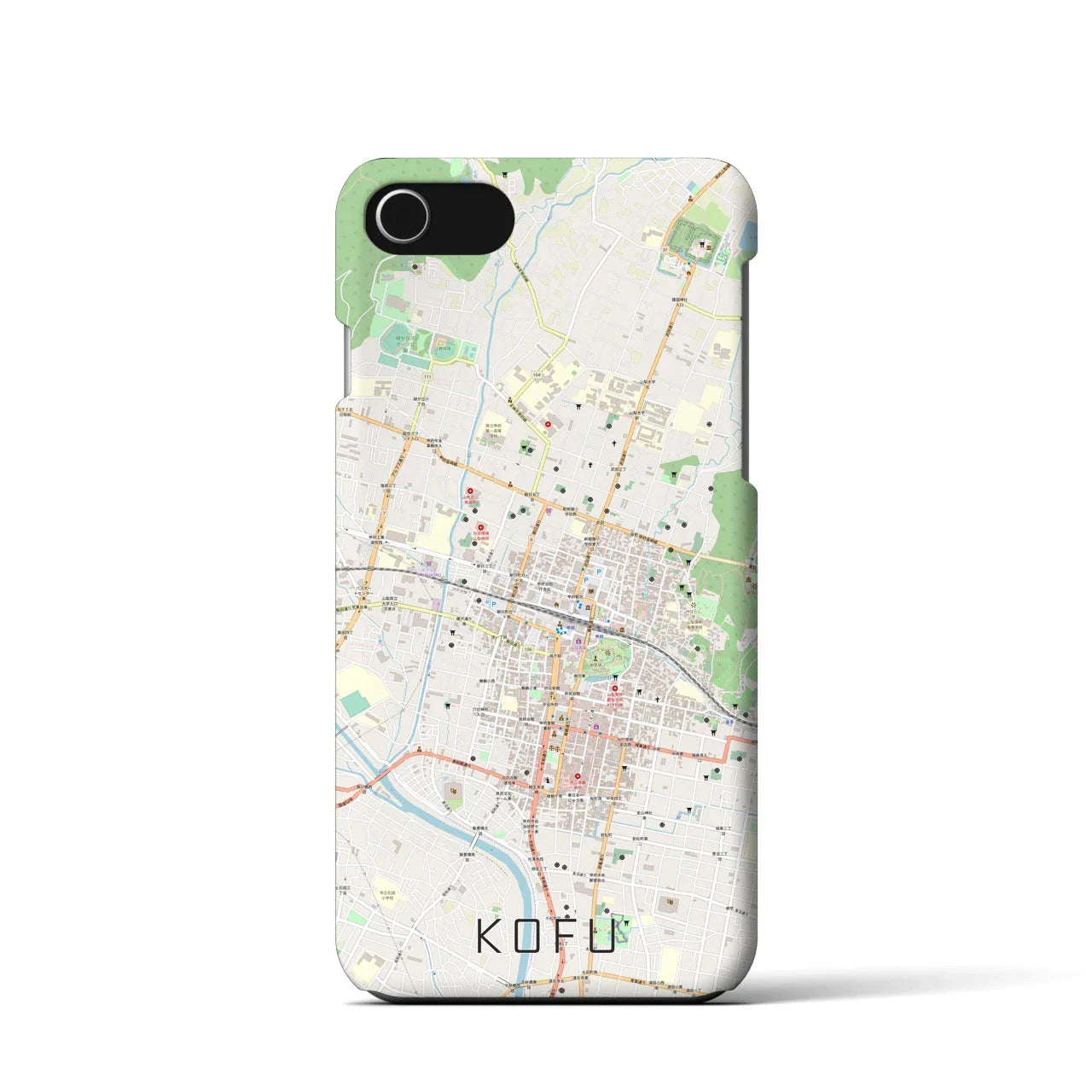 【甲府(山梨県)】地図柄iPhoneケース(バックカバータイプ)
