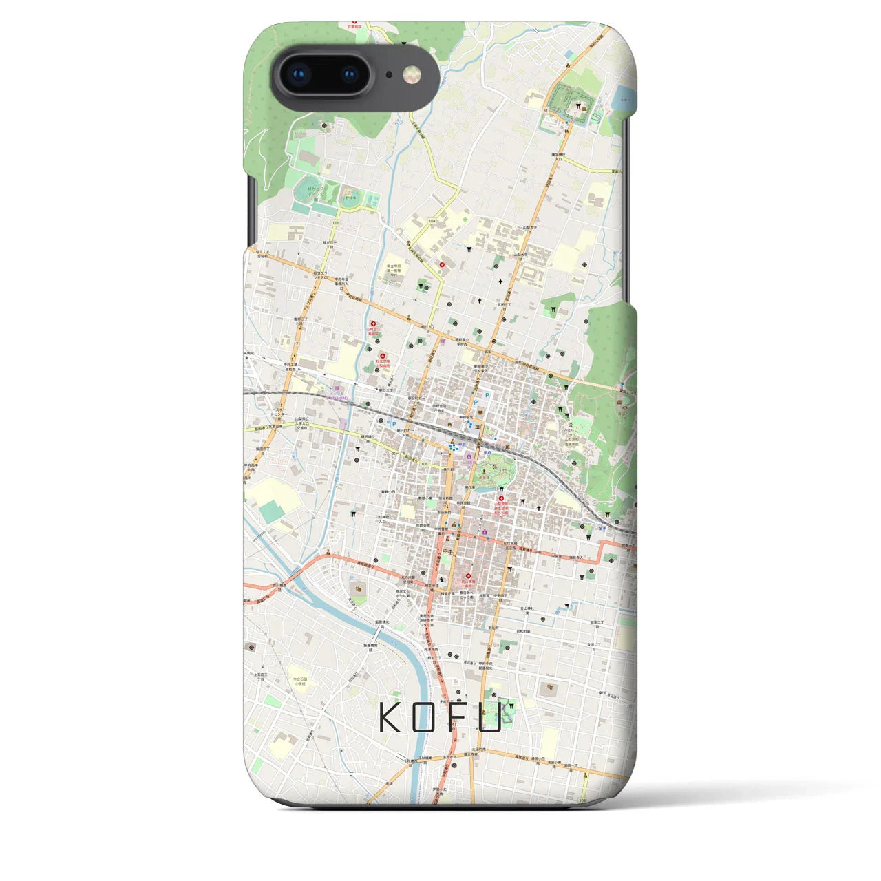 【甲府(山梨県)】地図柄iPhoneケース(バックカバータイプ)