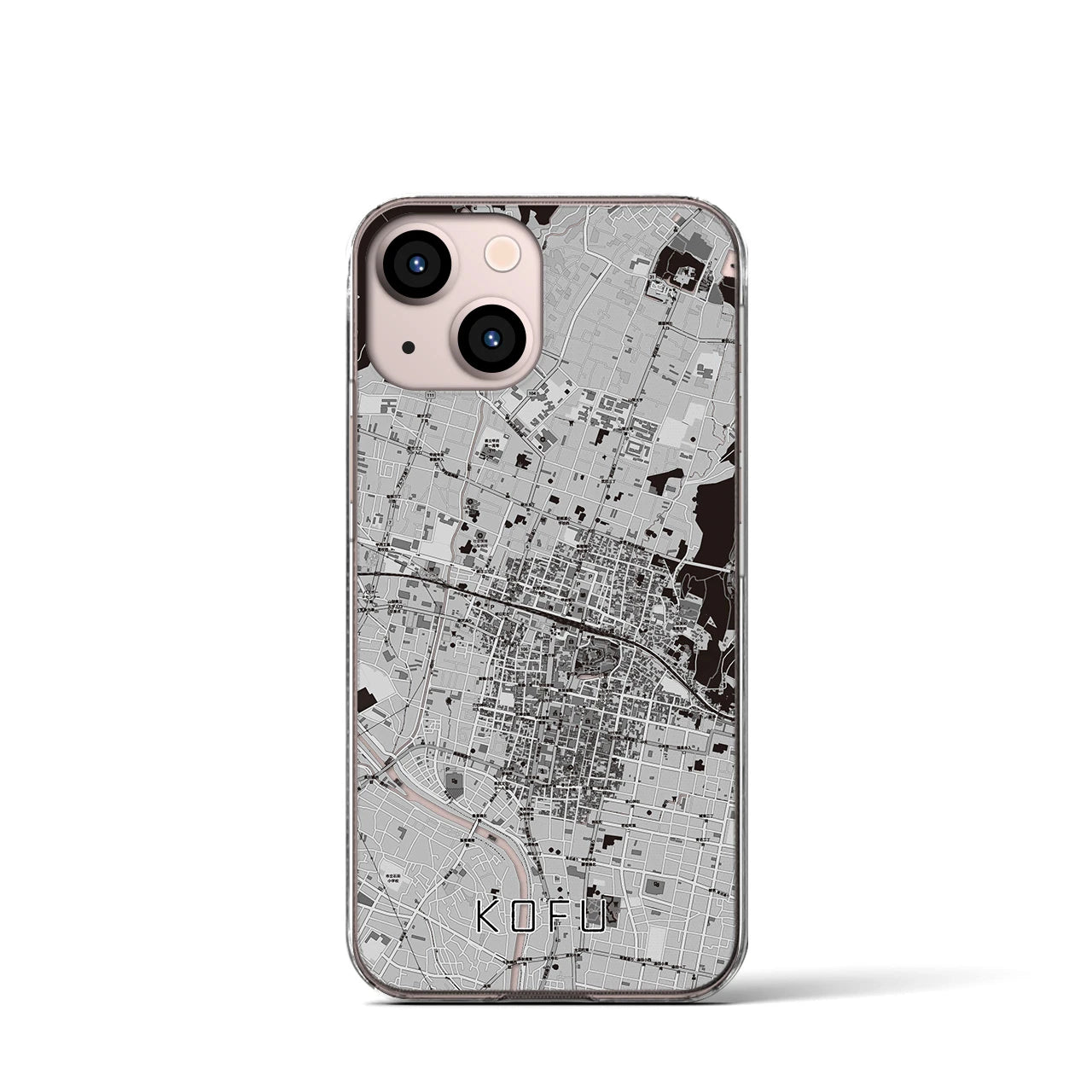 【甲府(山梨県)】地図柄iPhoneケース(クリアタイプ)