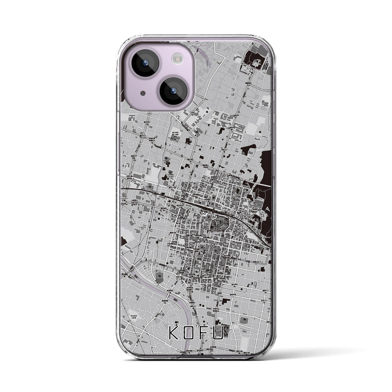 【甲府(山梨県)】地図柄iPhoneケース(クリアタイプ)