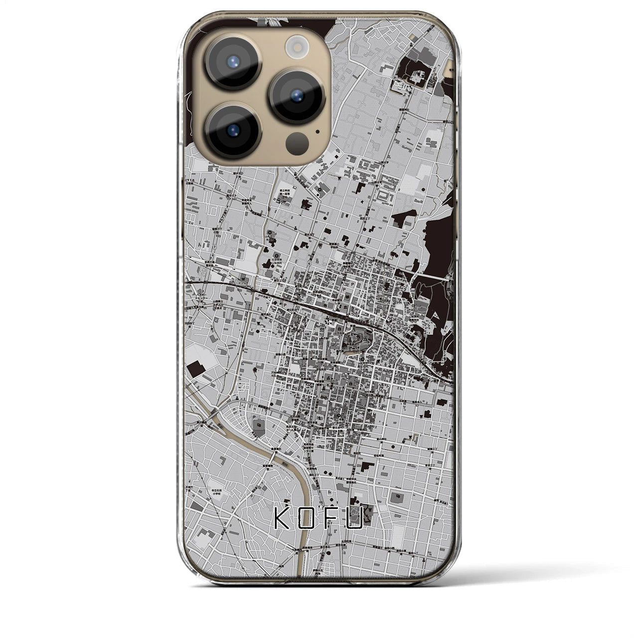 【甲府(山梨県)】地図柄iPhoneケース(クリアタイプ)