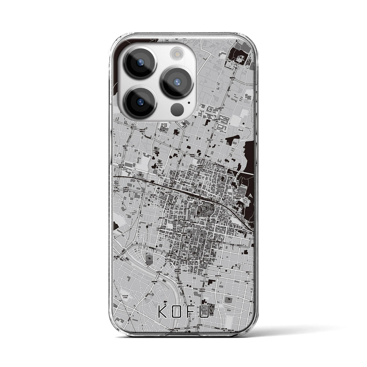 【甲府(山梨県)】地図柄iPhoneケース(クリアタイプ)