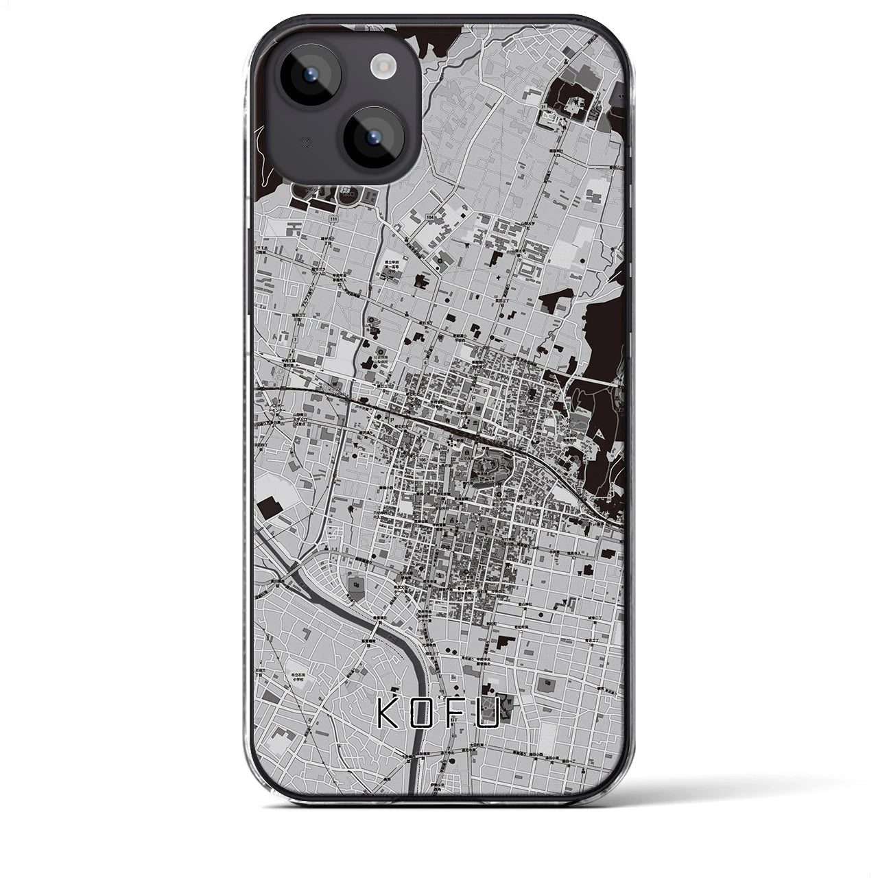 【甲府(山梨県)】地図柄iPhoneケース(クリアタイプ)