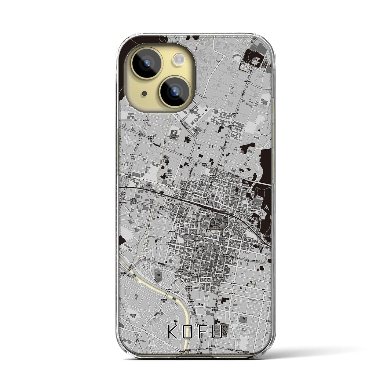 【甲府(山梨県)】地図柄iPhoneケース(クリアタイプ)