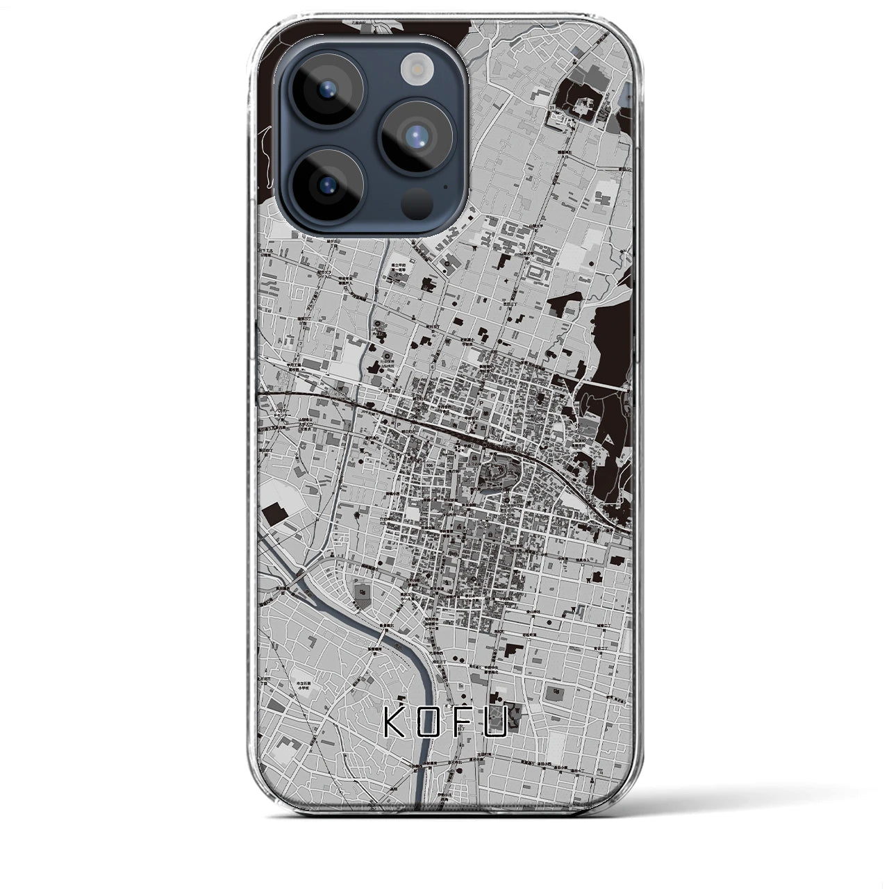 【甲府(山梨県)】地図柄iPhoneケース(クリアタイプ)