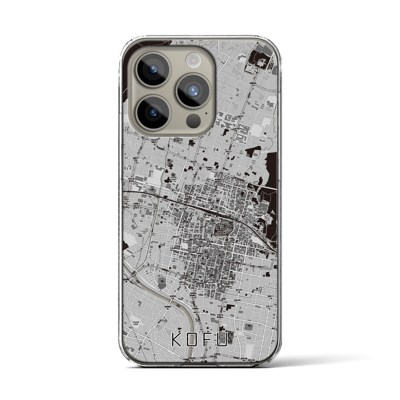 【甲府(山梨県)】地図柄iPhoneケース(クリアタイプ)