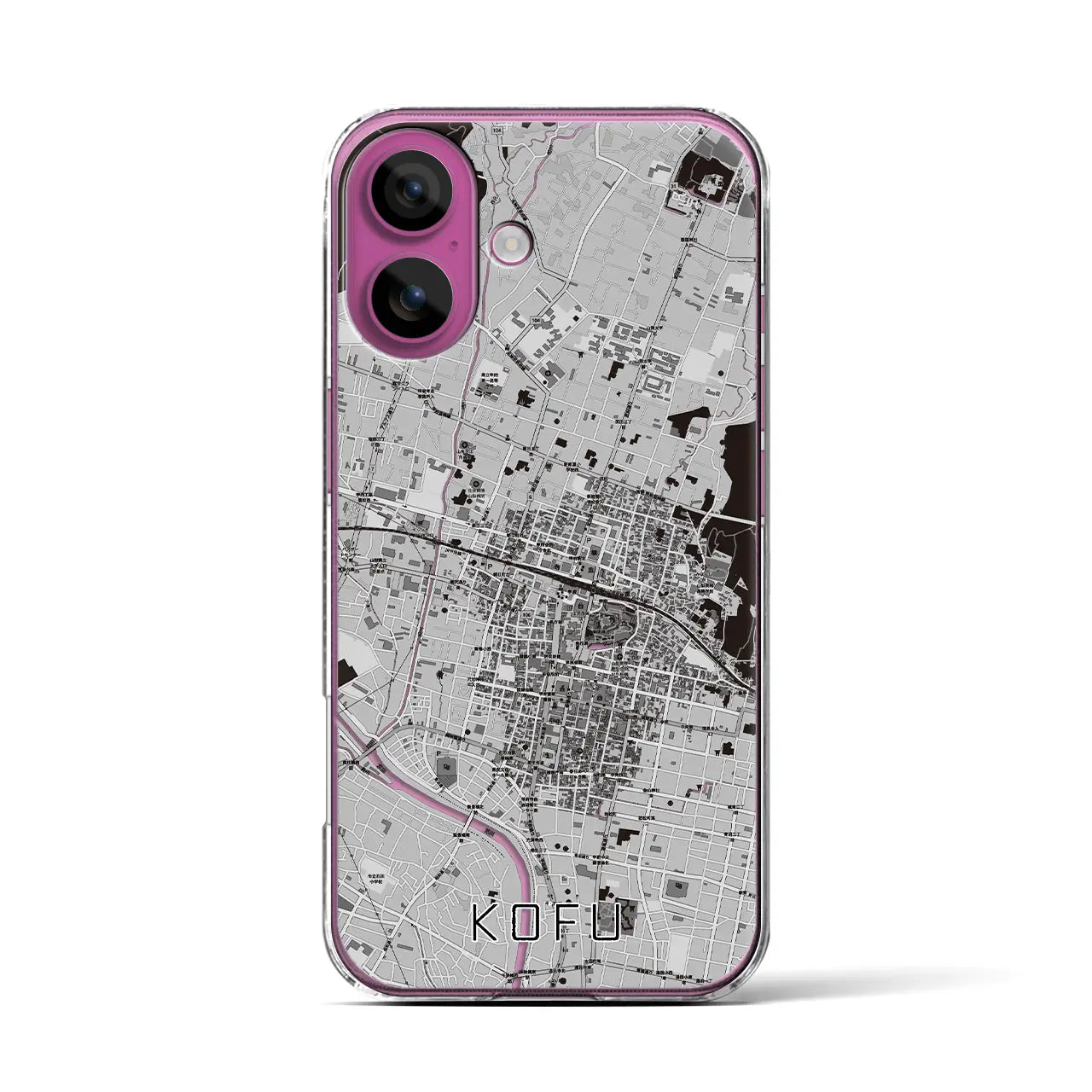 【甲府(山梨県)】地図柄iPhoneケース(クリアタイプ)