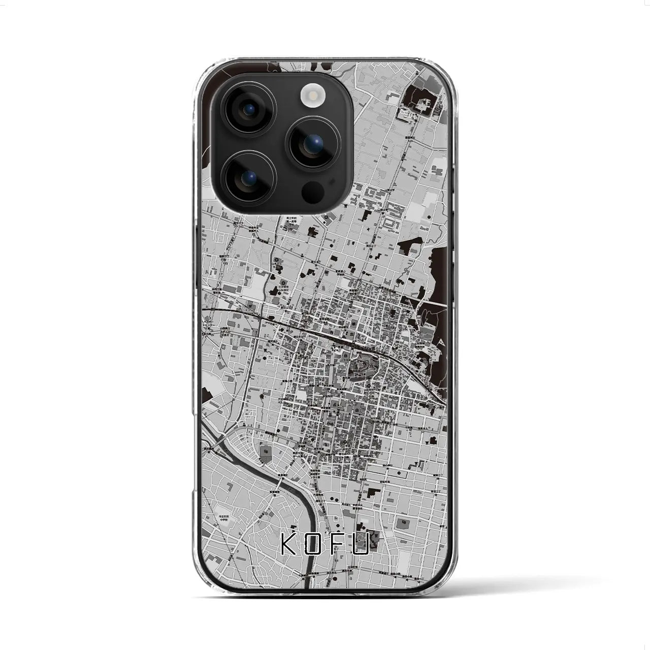 【甲府(山梨県)】地図柄iPhoneケース(クリアタイプ)